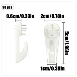 HAIKING Concrete Wall Hook, 30 PCS Invisible Nail Hangers for Picture, Photo, Frame, Clock (5 x 2 cm/1.96 x 0.78 in)