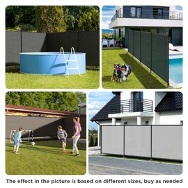 Coonoble 6' x 12' Black Outdoor Privacy Fence Panels Freestanding 240 GSM Privacy Screen for Outside, Above Ground Pool Fence, Temporary Dog Fences, Backyard AC Unit Fencing, Animal Barrier