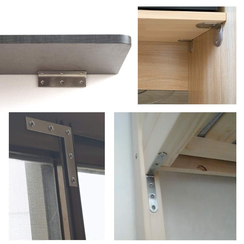 4 Pcs Stainless Steel Corner Brackets L Shape Corner Bracket