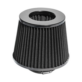 Travay 76mm 車の冷気吸気フィルター誘導ホースパイプマッシュルームヘッドオートバイキャブレターエアフィルタークリーナー吸気管 (BK)