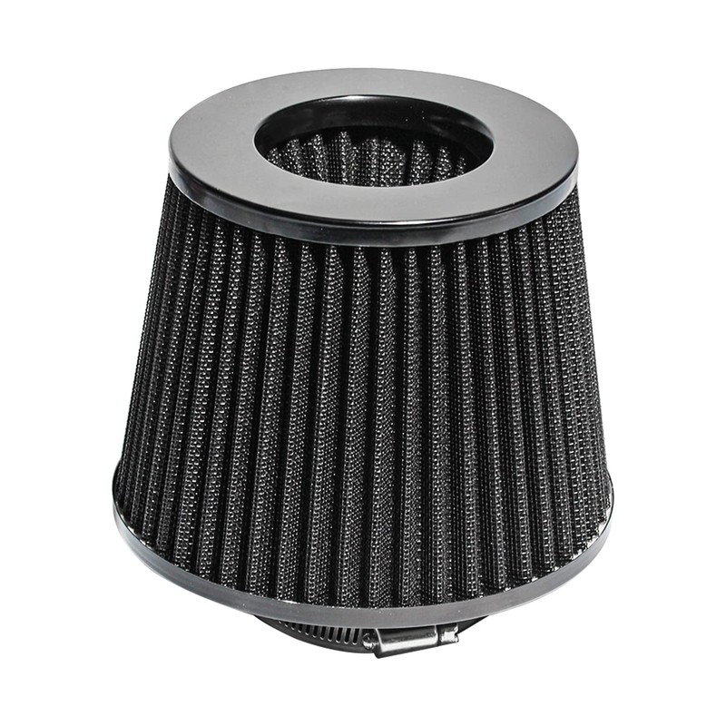Travay 76mm 車の冷気吸気フィルター誘導ホースパイプマッシュルームヘッドオートバイキャブレターエアフィルタークリーナー吸気管 (BK)