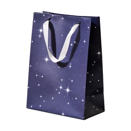 Blue Gift Bags with Stars (Pack of 6) - Galaxy Goodie Bags - Space Party Favor Gift Bags - Patriotic Theme Candy Bags for Birthday Party, Holidays, Christmas - Starry Nights Treat Bags