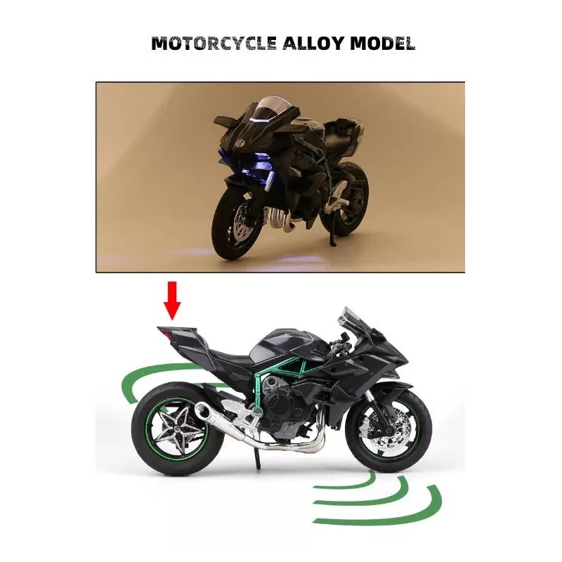 Maisto Kawaski H2r Miniatura Moto Metal De Luz Y Sonido