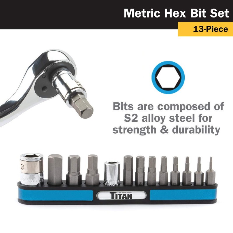 Titan 16112 Metric Hex Bit Set, 13 Piece (13 Piece