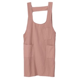 sourcing map Cotton Chef Aprons 80x60cm Cross Back Kitchen Cooking Apron with 4 Pockets for Men Women Chef, Pink