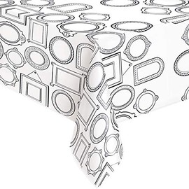 Fun Activity Paper Table Cover for Adults - 54" x 84" (1 Pc.) Engaging Black & White Design, Perfect for Parties, Dinners, Gatherings, & Celebrations