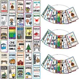 Motiskyy 150 Pcs Student Incentive Tags Classroom Management Behavior Dog Tags with 24 Pcs Chains Motivational Positive Student Behavior Incentive Reward Teacher Must Haves for Classroom