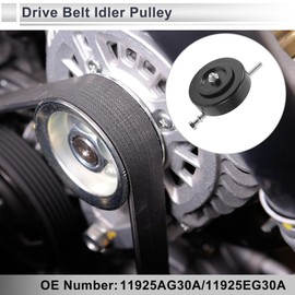 TUCKBOLD Drive Belt Idler Pulley for Nissan Pathfinder 1997-2004 Serpentine Tensioner Pulley Idler No.11925AG30A/11925EG30A Steel Black 1 Pcs