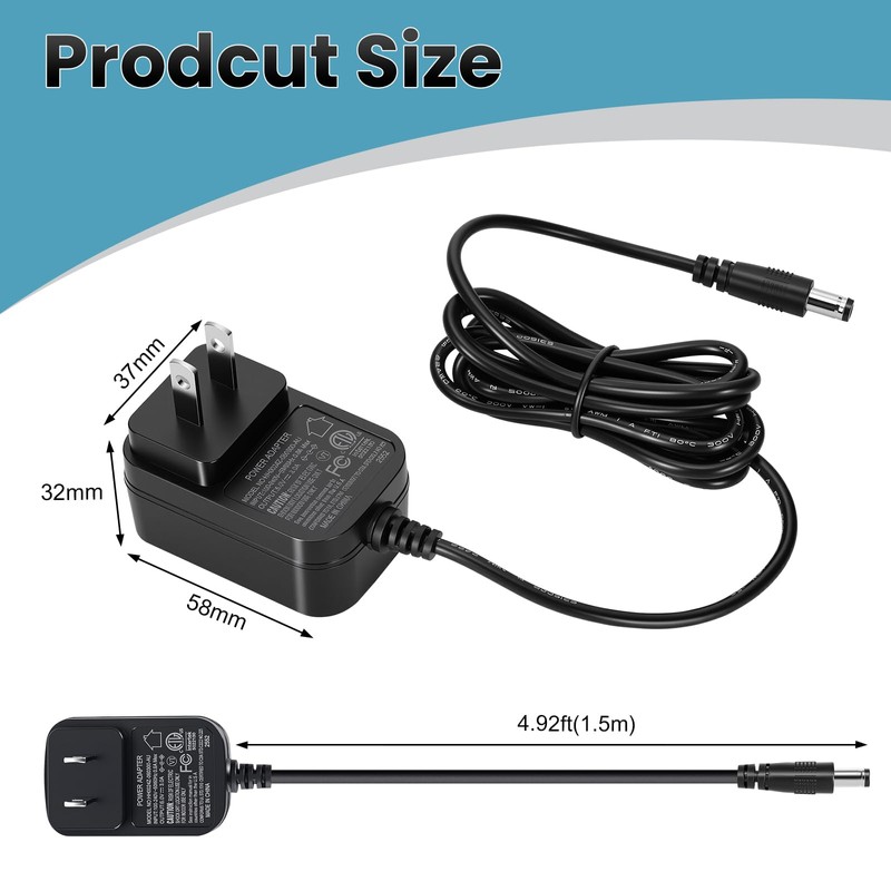 5V 3A Power Supply 2 Pack, ETL Certified 5 Volt