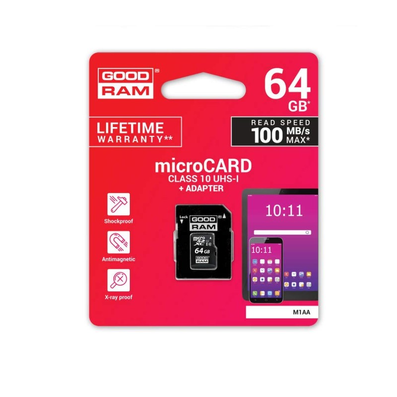 goodram 64GB M1AA Micro Card High Speed Class 10 Memory