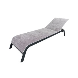 LAYNENBURG Premium Protective Cover for Garden Lounger, 100% Cotton, Oeko-Tex 100, Terry Towel Cover, Sun Lounger, Lounger Cover with Envelope for Standing Lounger, Lounger Chair (75 x 200 cm, Grey)