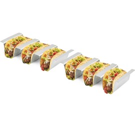 Taco Holder, Taco Holders for 3 Tacos, 2 Set for Stainless Steel Taco Stand Tray Shell Holder Taco Party Metal Taco Holder Taco Stands Set of 2, Easy to Clean Dishwasher Safe,Street Taco Ready