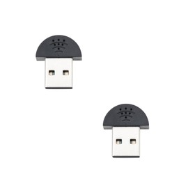 eMagTech Pack of 2 Mini USB 2.0 Microphones PC Plug and Play Laptop and Desktop Microphones for Web Chat Games and Video Conferencing, Black