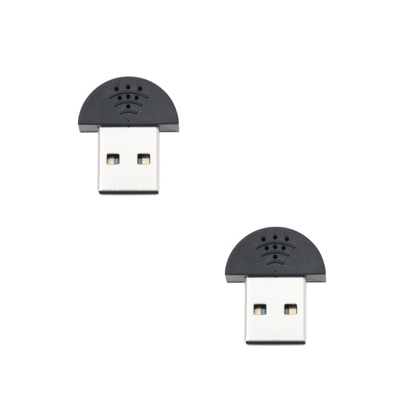 eMagTech Pack of 2 Mini USB 2.0 Microphones PC Plug