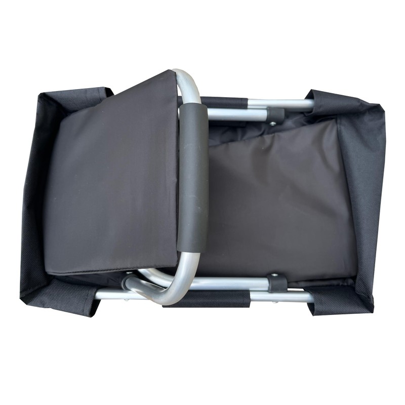 foolonli Shopping Basket Aluminium Foldable Picnic Basket Shopper 18L Black