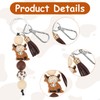 Yuanchu Cute Cow Keychains, Cattle Silicone Beaded Tassel Keyring Keychains