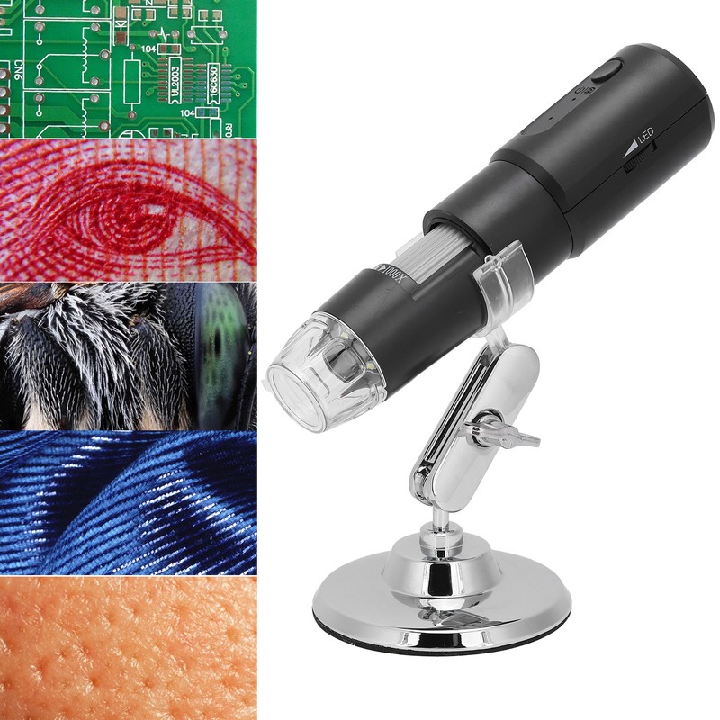WiFi USB Digital Microscope 50‑1000X Magnification 8 LED Light for