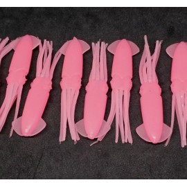 B2 Squid Fishing Lure B2 Squid Soft Body 3" in /8cm Hi-lo Octopus Glow Fluke Jig 10 Pack