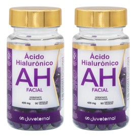 JUVETERNAL Cápsulas Faciales de Ácido Hialurónico 2x1 90 cápsulas c/u Twist-Off Hidrata, Rellena y Suaviza tu Piel