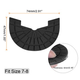 HARFINGTON 2pair Shoe Sole Protector for Sneakers Size 7-8 Self-Adhesive Non Slip Pad Heel Plates Repair for Men and Women, Black