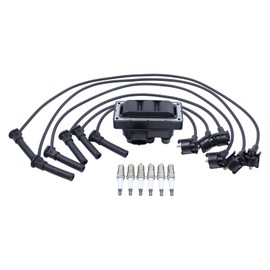 Ignition Coil and Spark Plug Wires Set for Ford Aerostar 4.0 1990-1997, Explorer 4.0 4.6 1991-2010, Mustang 4.0 4.6 2005-2010, Ranger 4.0 1990-2011, Mazda B4000 Navajo 1991-2009 Mountaineer