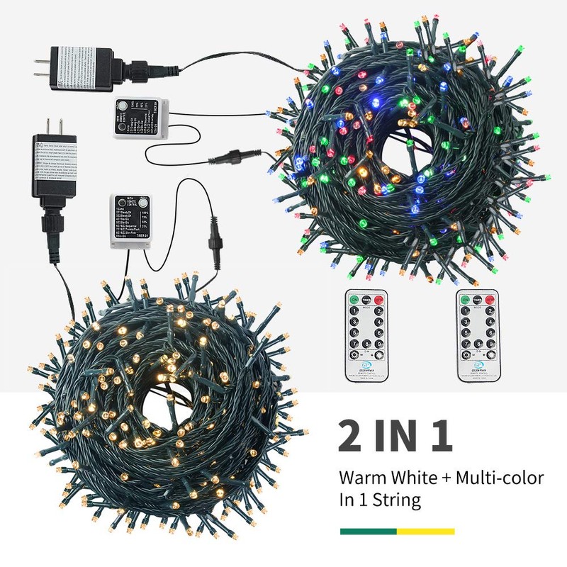 MZD8391 Color Changing Christmas String Lights Outdoor Indoor, 108FT 300