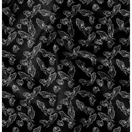 Soimoi Florals Print - Black, Canvas Fabric Material - 56 Inch Wide, 1 Meter, Unstitched Fabric for Upholstery, Bags, Workwear and Outdoor Gear.
