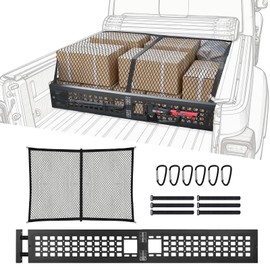 Truck Bed Divider with Cargo Net Compatible with 2020-2026 Jeep Gladiator Bed Rack Molle Panel Truck Bed Organizer Replacement for 2020-2026 Jeep Gladiator Bed Accessories