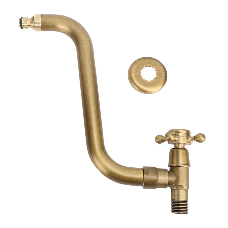S Spout Antique Wall Mounted Faucet Single Cold Anti Freeze