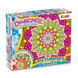 CRAZE DIAMONDZ Mandala Children's Diamond Painting Set, DIY Diamond Painting Craft Set, Mosaic Making for Children with Accessories, 36 x 27 cm