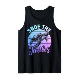 Save The Turtles Sea Turtle Scuba Diving Surfer Vintage Tank Top