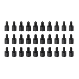 YOKIVE 30 Pcs M3 Standoff Screws, Nylon Hex PCB Standoffs with High Insulation Effect, Keep Height Consistent, Great for Motherboard (Black, 5mm+6mm)