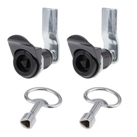 sourcing map 2 Pack Triangular Cam Lock Length with Keys Black