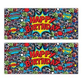 2X Epic Modz Birthday Party Banners Printed Signs (Superhero)