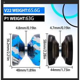 YOYOSTUDIO Yoyo Professional Responsive Yoyo H17, Dual Purpose Metal Yoyos for Kids Beginner, Unresponsive Yo yo Bearing for Adults with Removal Bearing Tool, 10 String, Case & Glove (Black and Blue)