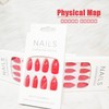 Red UV Press on Nails Medium Almond Shape, Fake Nails