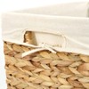 Handmade Rectangular Water Hyacinth Wicker Laundry Hamper with Lid Natural,