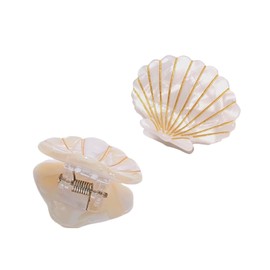 2PCS Seashell Hair Clip,Acetate Shell Hair Clip for Mermaid Costume,Seashell Beach Hair Accessories