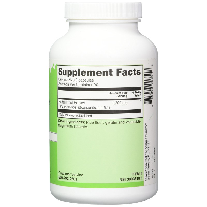 Vitacost Kudzu Root Extract -- 1200 mg per serving -