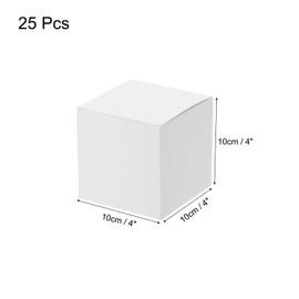 sourcing map 25 Pcs White Gift Boxes, 4"x4"x4" Kraft Paper Candy Gift Boxes with Lids Cube Gift Boxes Bulk for Crafting Cupcake Christmas Wedding Presents Birthday Bridesmaids