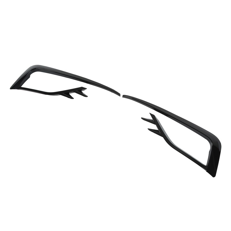 Pair Front Fog Light Lamp Eyebrow Trim Glossy Black for