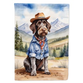 Caroline's Treasures DAC5907GF German Wirehaired Pointer Cowboy Welcome Garden Flag Mailbox Flag Decorative Yard Flag Banner Outside Patio Artwork Yard Flower Beds, Garden Size, Multicolor
