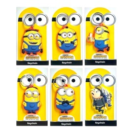 Famosa softies Minions 2 The Rise Of Gru Keyring Rubber Keychain Surprise Choice 1 Piece, multicoloured