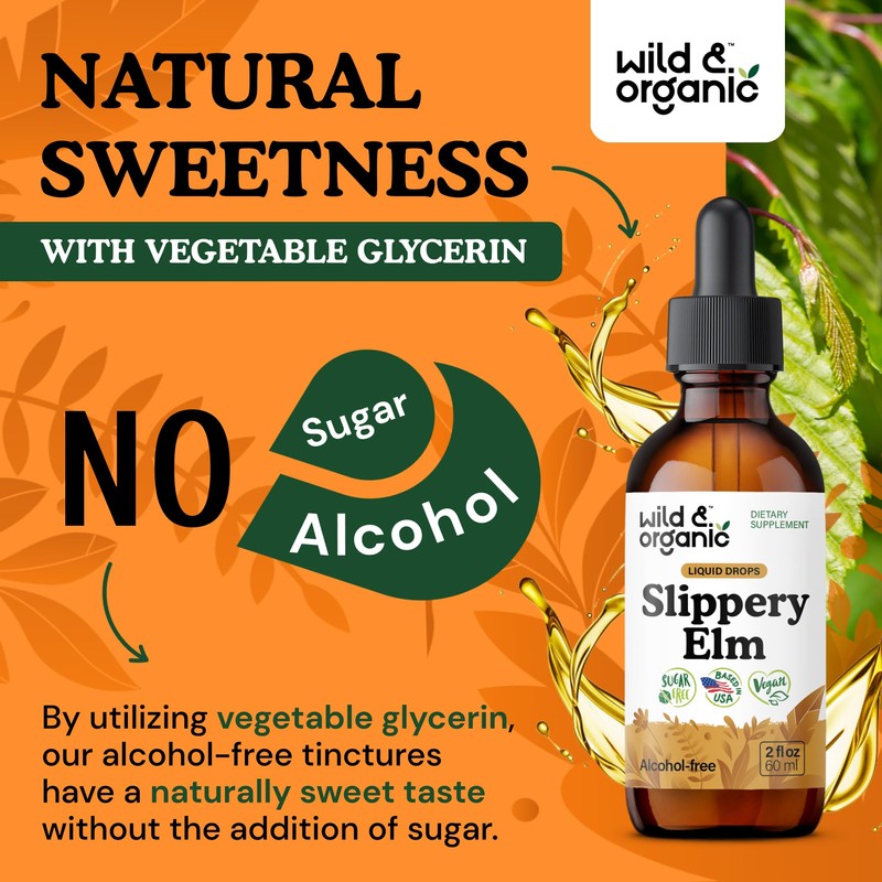 Wild & Organic Slippery Elm Drops - Lung, Digestive &