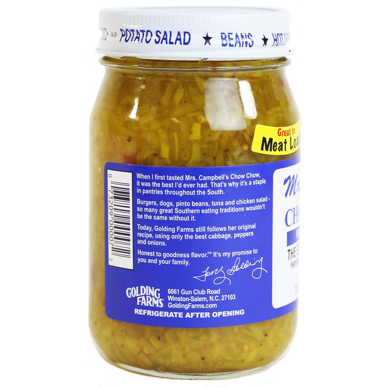 Mrs. Campbell's All Natural Sweet Southern Chow Chow Relish, 16