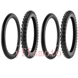 Unbranded 2 SET 17 INCH 70/100-17 FRONT KNOBBY TYRE + TUBE TIRE DIRT PIT BIKE CR CRF KLX