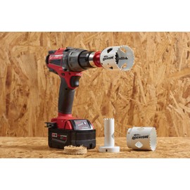Disston QUICKCORE Door Lock Installation Kit Bi-Metal Hole Saw with 1”, 2-1/8” & 3/8" Arbor Cuts Wood, Metal, Plastic and Stainless Steel. E0100243