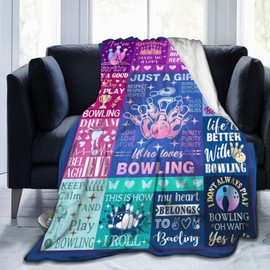 Magazasi Bowling Blanket Gifts for Girls Women Sports Ball Ultra Soft Warm Flannel Throw Blanket Bowling Lover Gifts for Adults Kids Teens Bed Sofa 50"X40"INCH