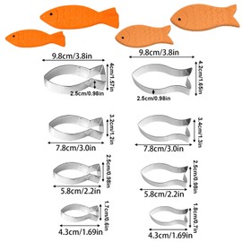 Cosymate 8 Stück Fisch Ausstechformen Set, Edelstahl Keksausstecher in Fischform, Für Kommunion, Taufe, Konfirmation, Kindergeburtstag