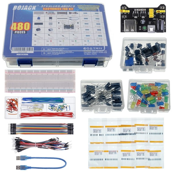 BOJACK BOJACK 37 Values 480 Pcs Electronics Component Fun Kit